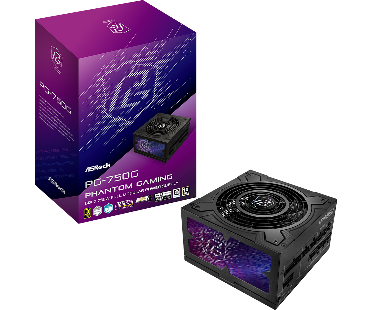 ASRock Phantom Gaming PG-750G    750W ATX 80+ Gold     black ret
