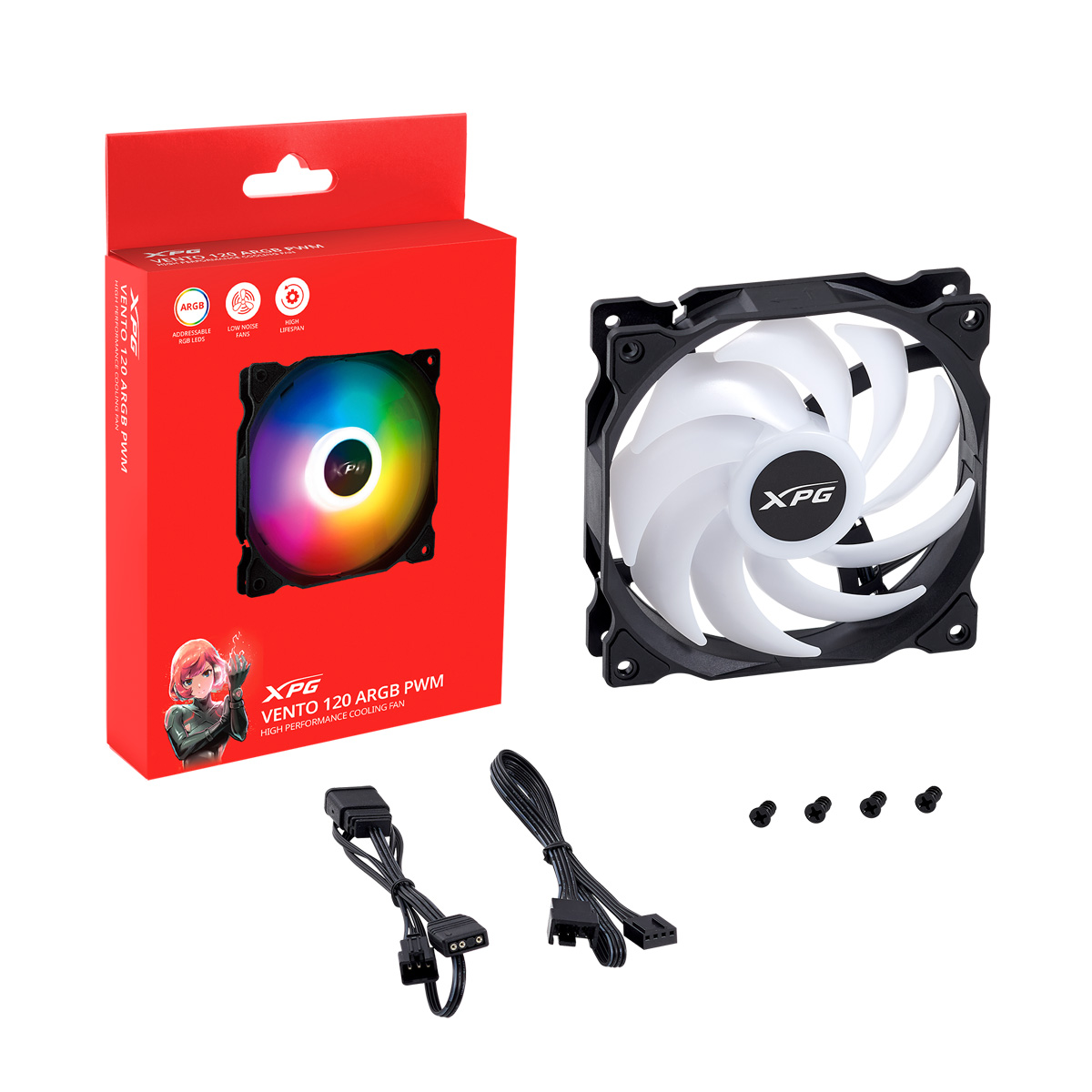 Lüfter XPG VENTO     120 (120mm ARGB PWM Fan)        schwarz retail