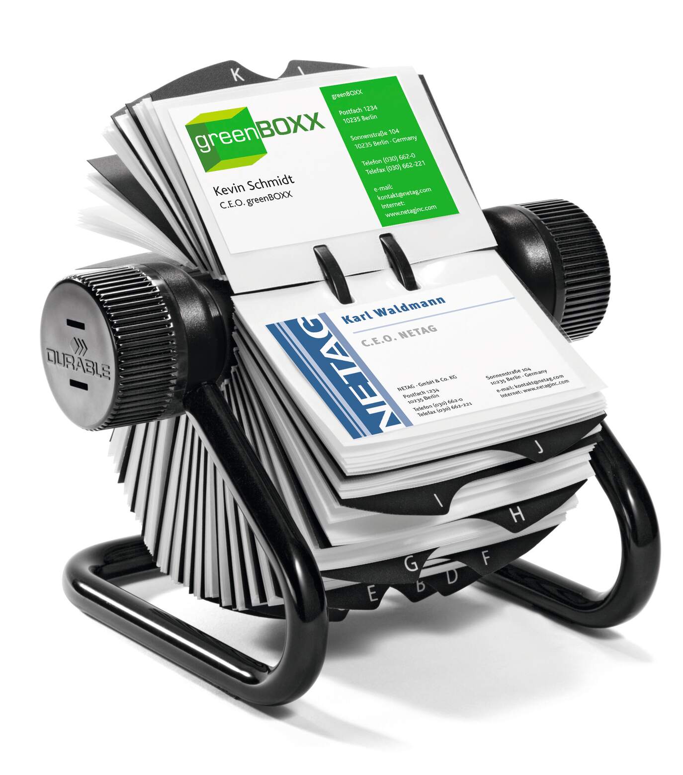 DURABLE Visifix Rollkartei f400 Karten Register A-Z schwarz PapierBüroSchreibwar