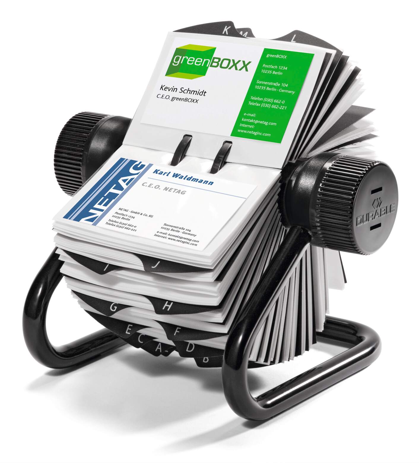 DURABLE Visifix Rollkartei f400 Karten Register A-Z schwarz