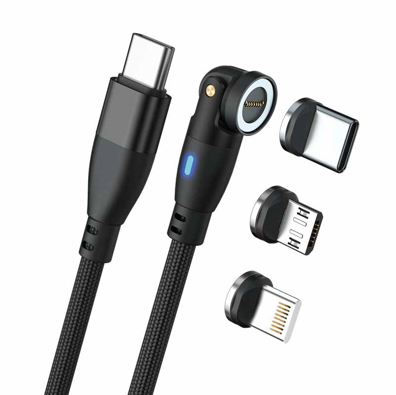 RealPower Magnetic cable 100 Watt,1m,black mit Adaptern RealPower Magnetic cable 100 Watt,1m,black mit Adaptern
