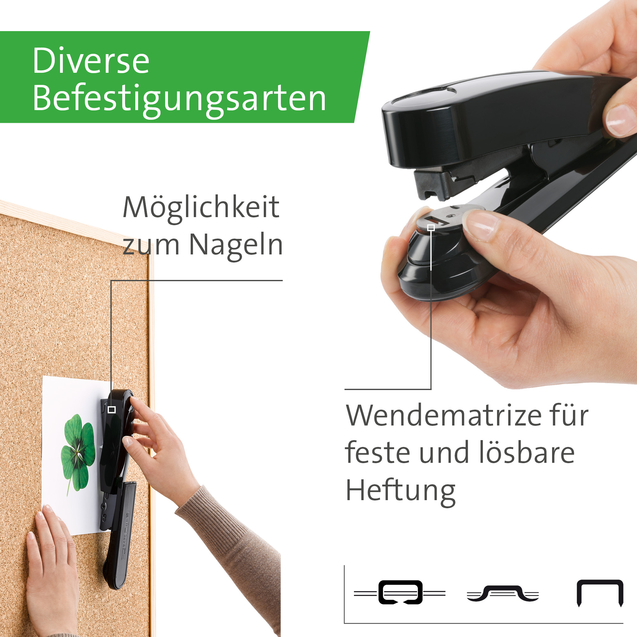 NOVUS Heftgerät B 4FC re+new bis 50 Blatt schwarz