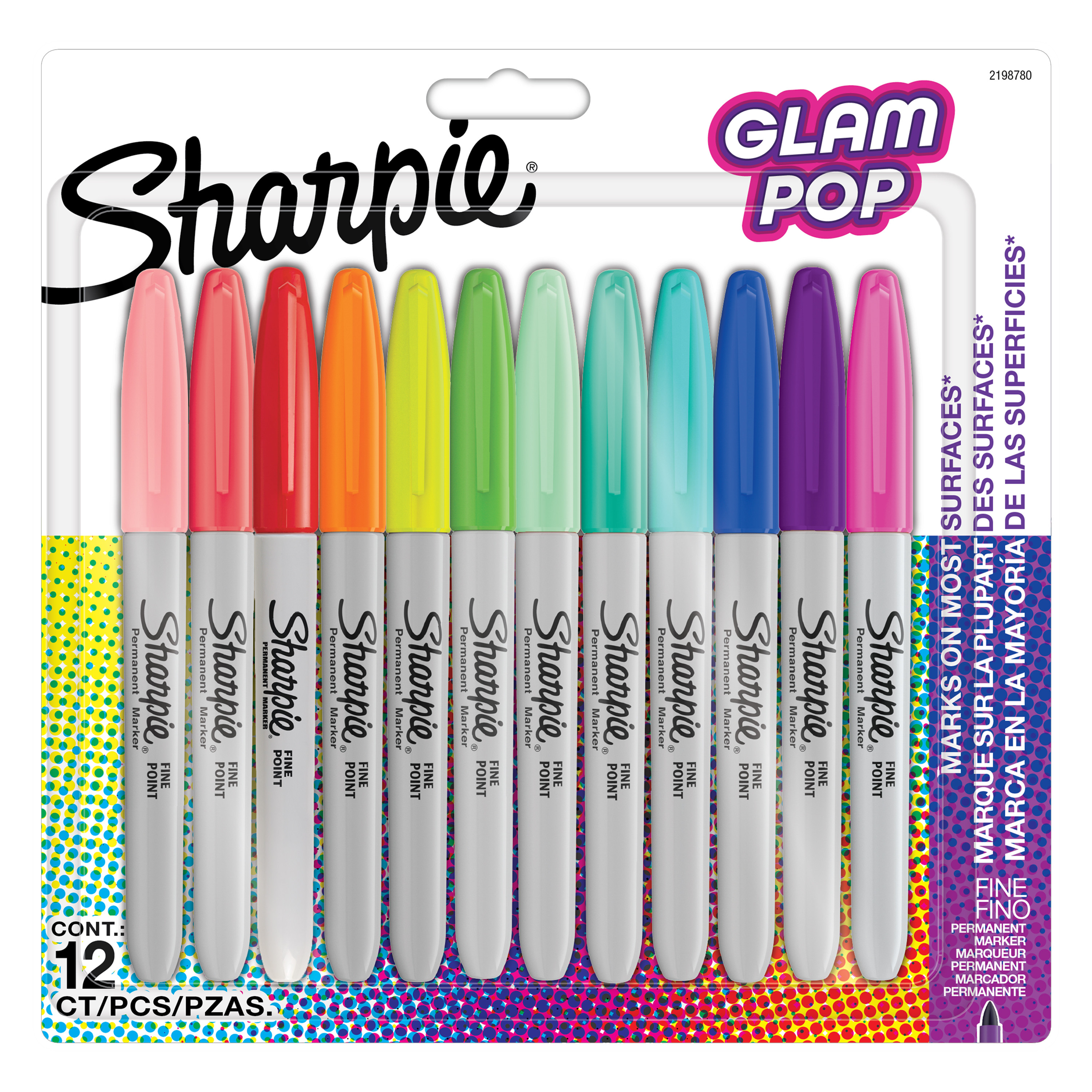 Sharpie Marker Permanentmarker Fine Glam Pop 12er Blister