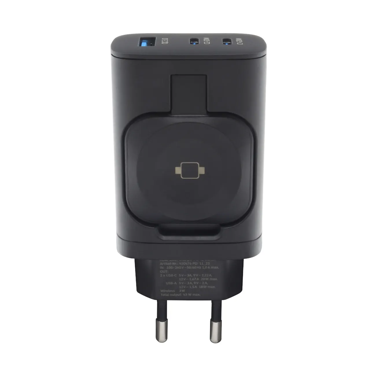 RealPower PC-43 Watch 43 Watt Ladegerät,2x Type-C,1x USB-A