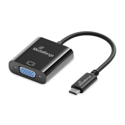 MediaRange USB-C zu VGA Video Konverter, 20cm, Schwarz Konverter