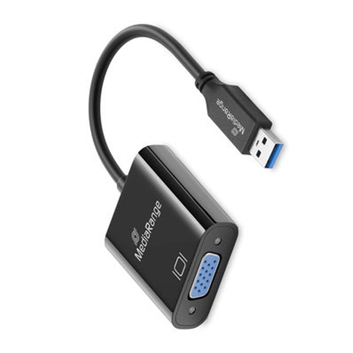 MediaRange USB-A 3.0 auf VGA(HD15)Video Konverter, 20cm, sw Konverter