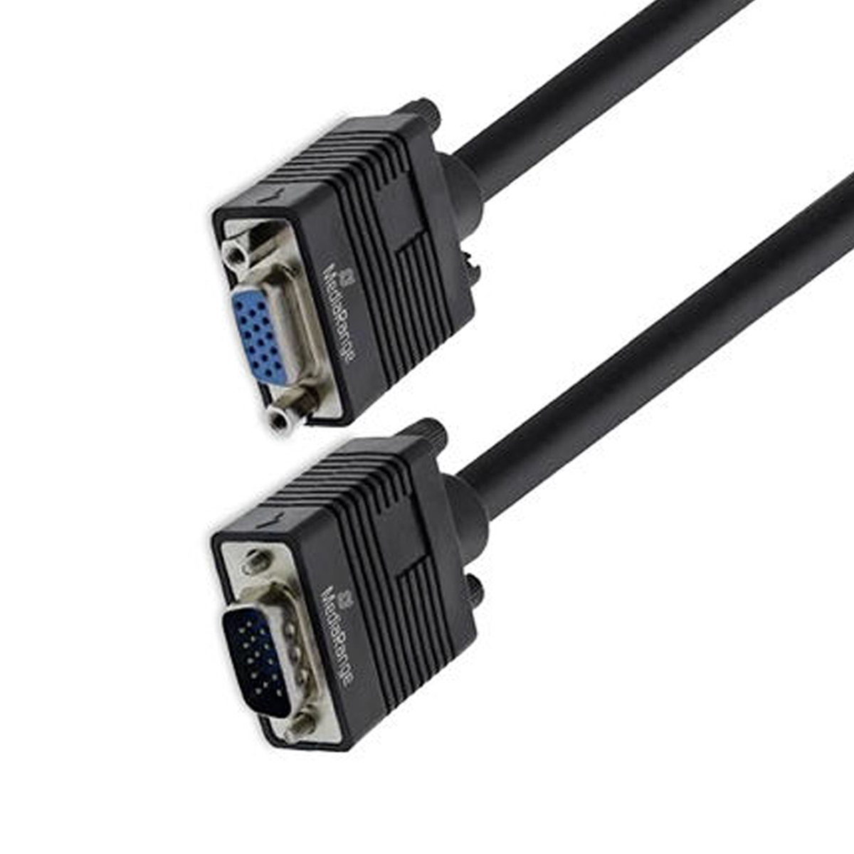 MediaRange VGA Verlängerungskabel, 2m, Schwarz