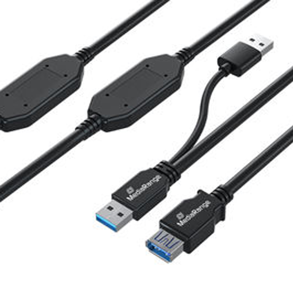 MediaRange Aktives USB-Verlängerungskabel, USB 3.0, 15m, sw