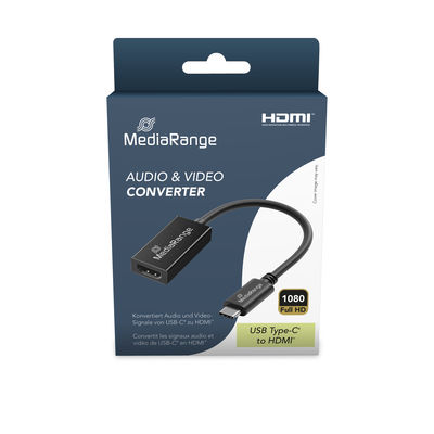 MediaRange USB-C zu HDMI Audio/Video Konverter,20cm sw Konverter