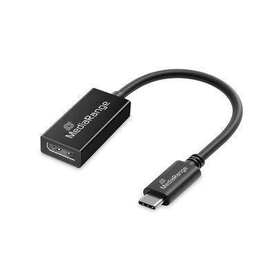 MediaRange USB-C zu DP Audio/Video Konverter, 20cm, sw