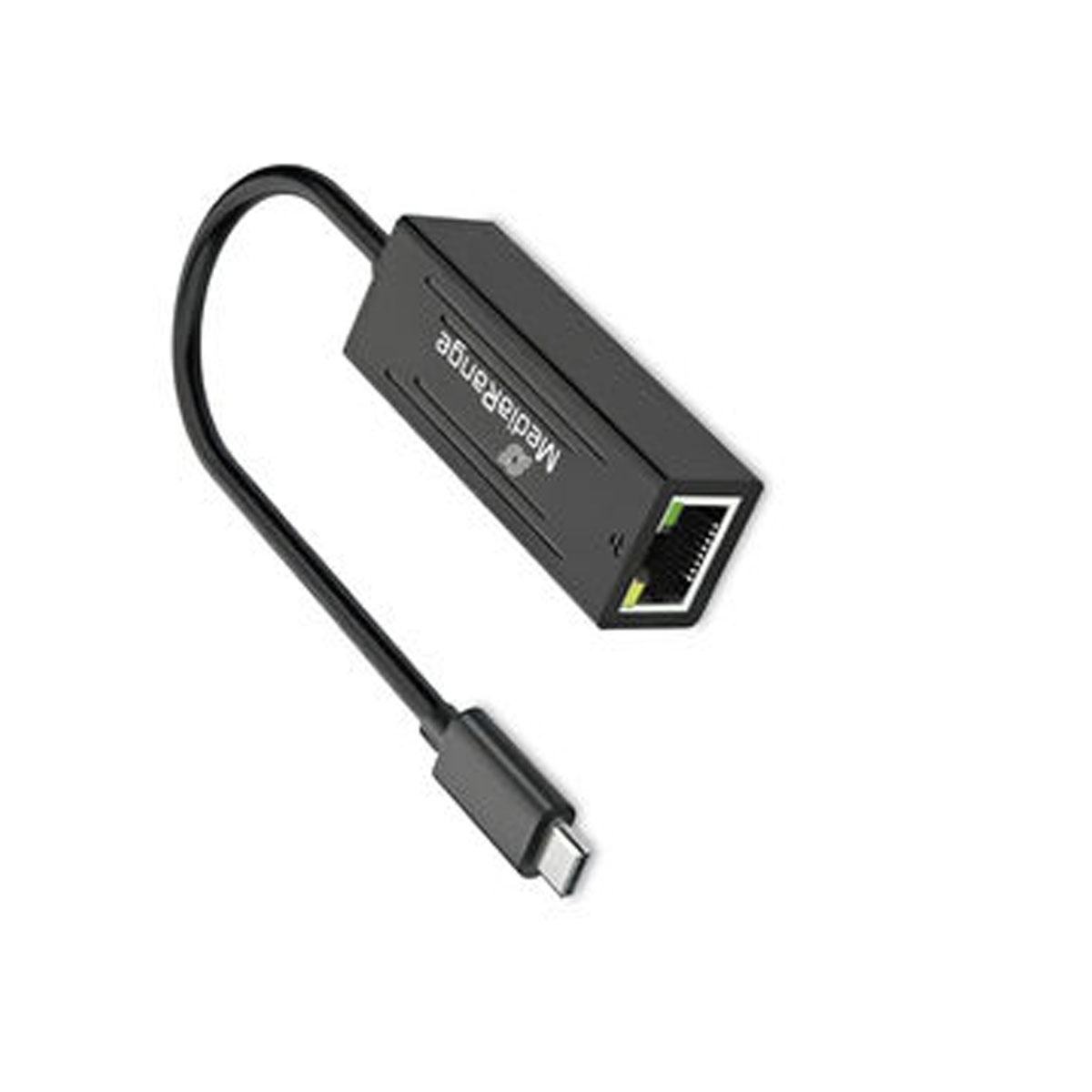 MediaRange USB-C Netzwerkadaper mit RJ45 Port,20cm, sw