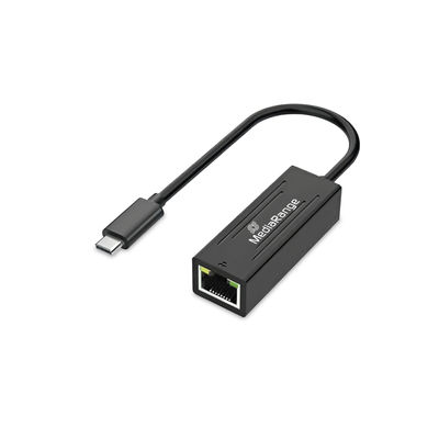 MediaRange USB-C Netzwerkadaper mit RJ45 Port,20cm, sw