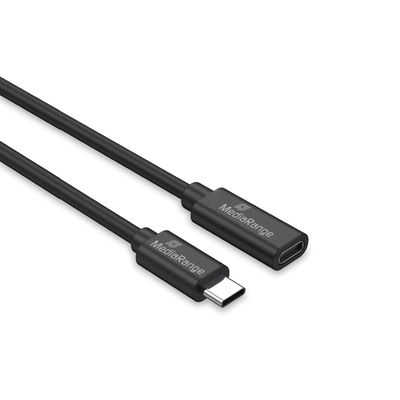 MediaRange USB-C Verlängerungskabel, USB 3.2, 60W, 2m, sw