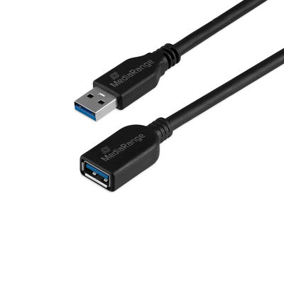 MediaRange USB-Verlängerungskabel, USB 3.0, 5 GB/s, 5m, sw