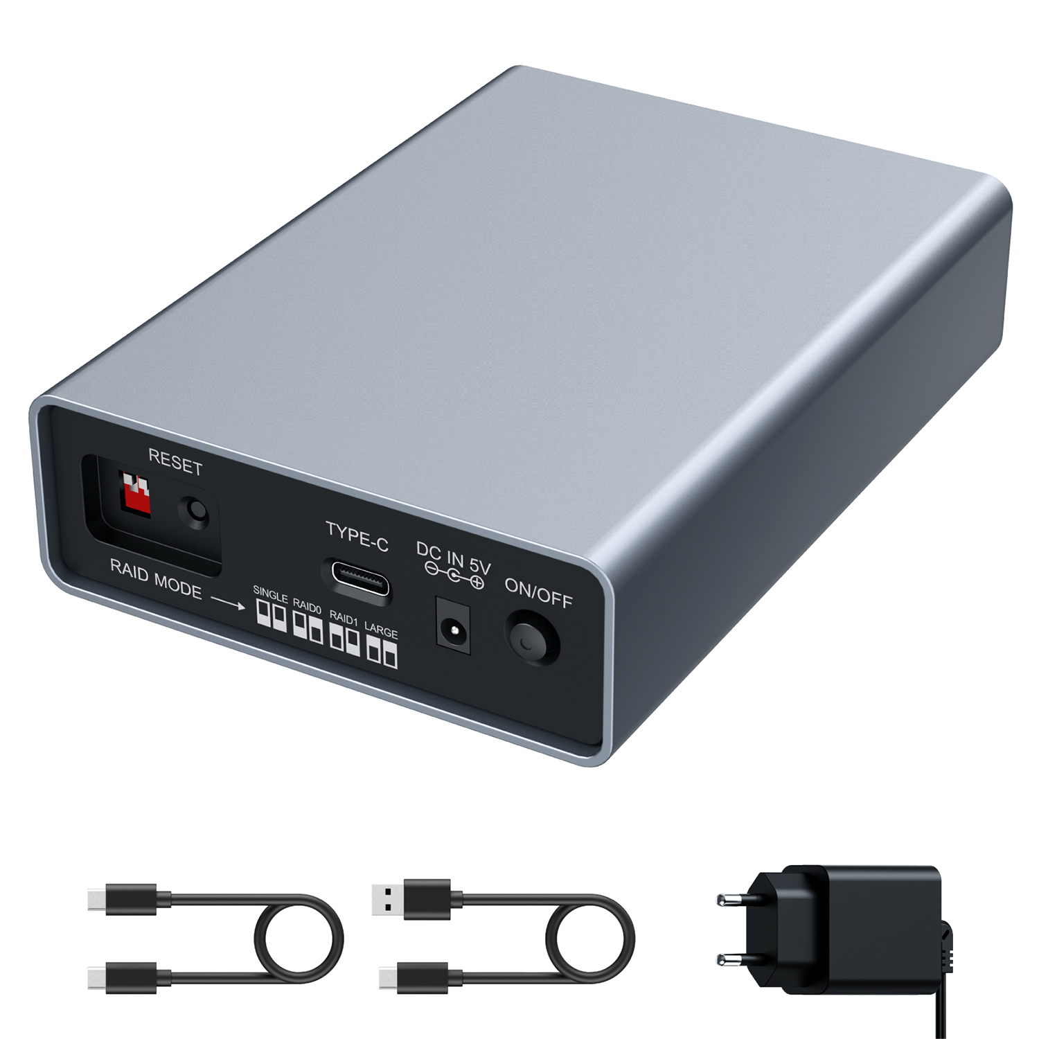 GRAUGEAR externes Raid   Gehäuse 2x2,5"HDD/&shy;SSD USB 3.2 retail