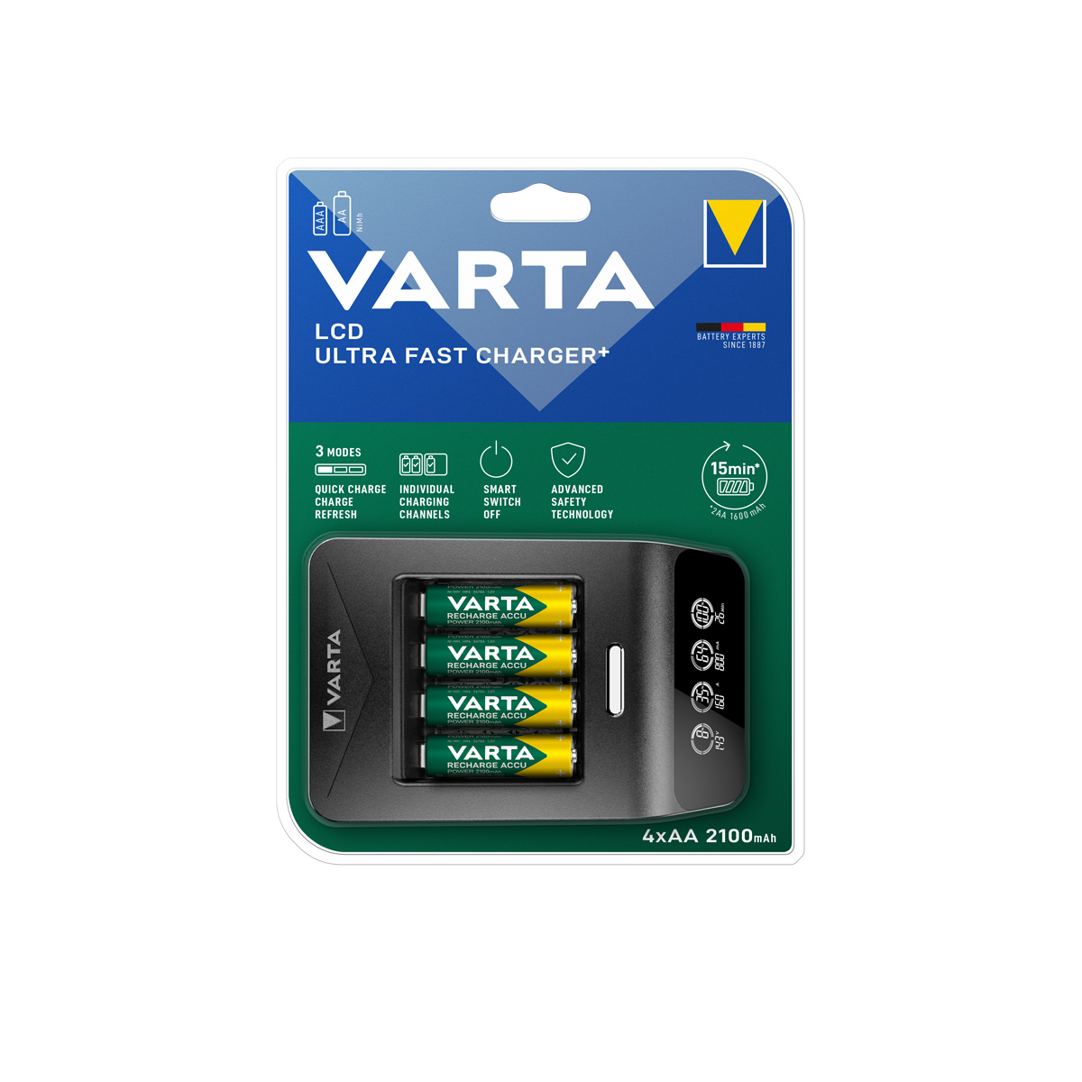 Varta Ladegerät LCD Ultra Fast Charger+ inkl. 4x AA 2100mAh