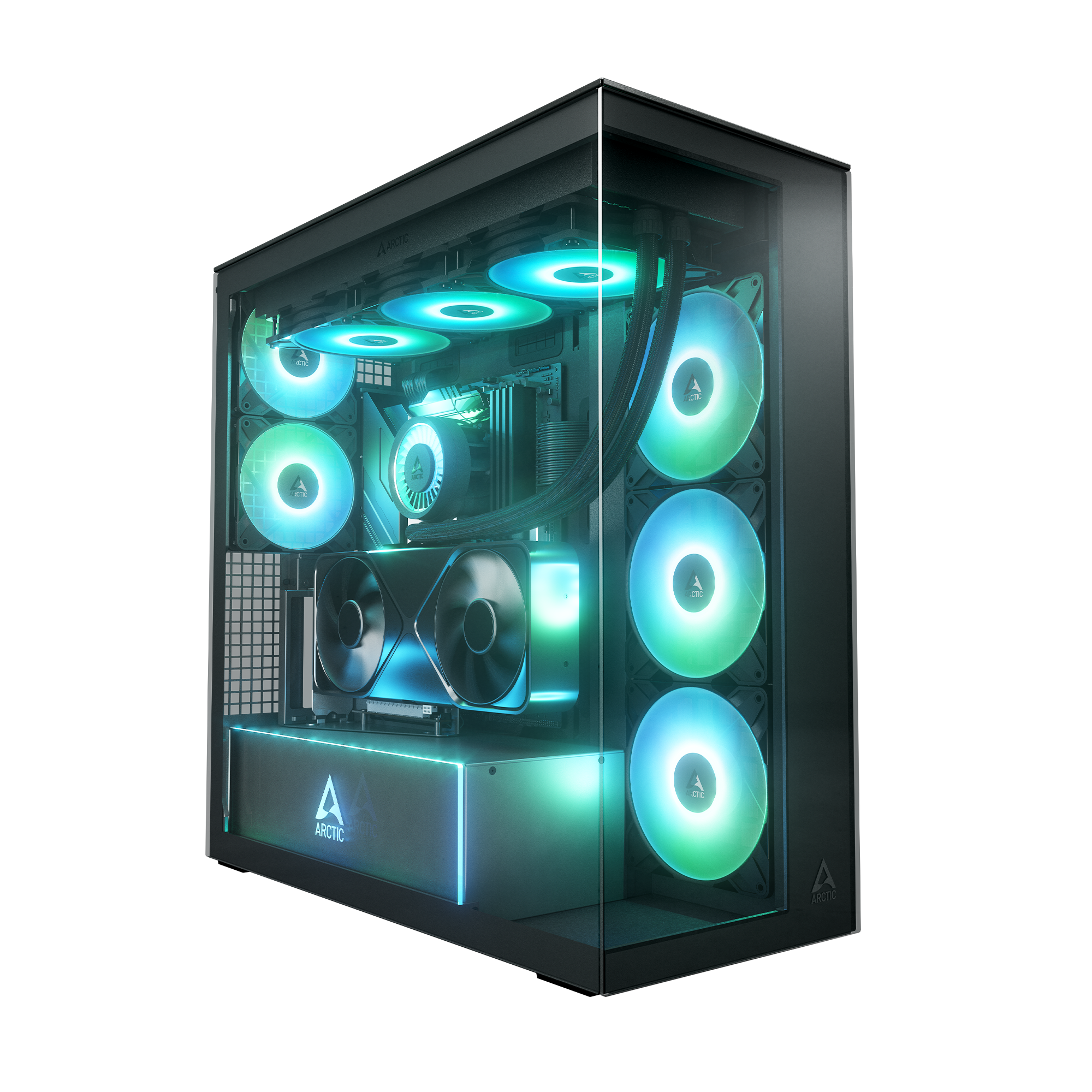 ARCTIC Geh Xtender Mirror Black w.GPU vertical mount Gehäuse