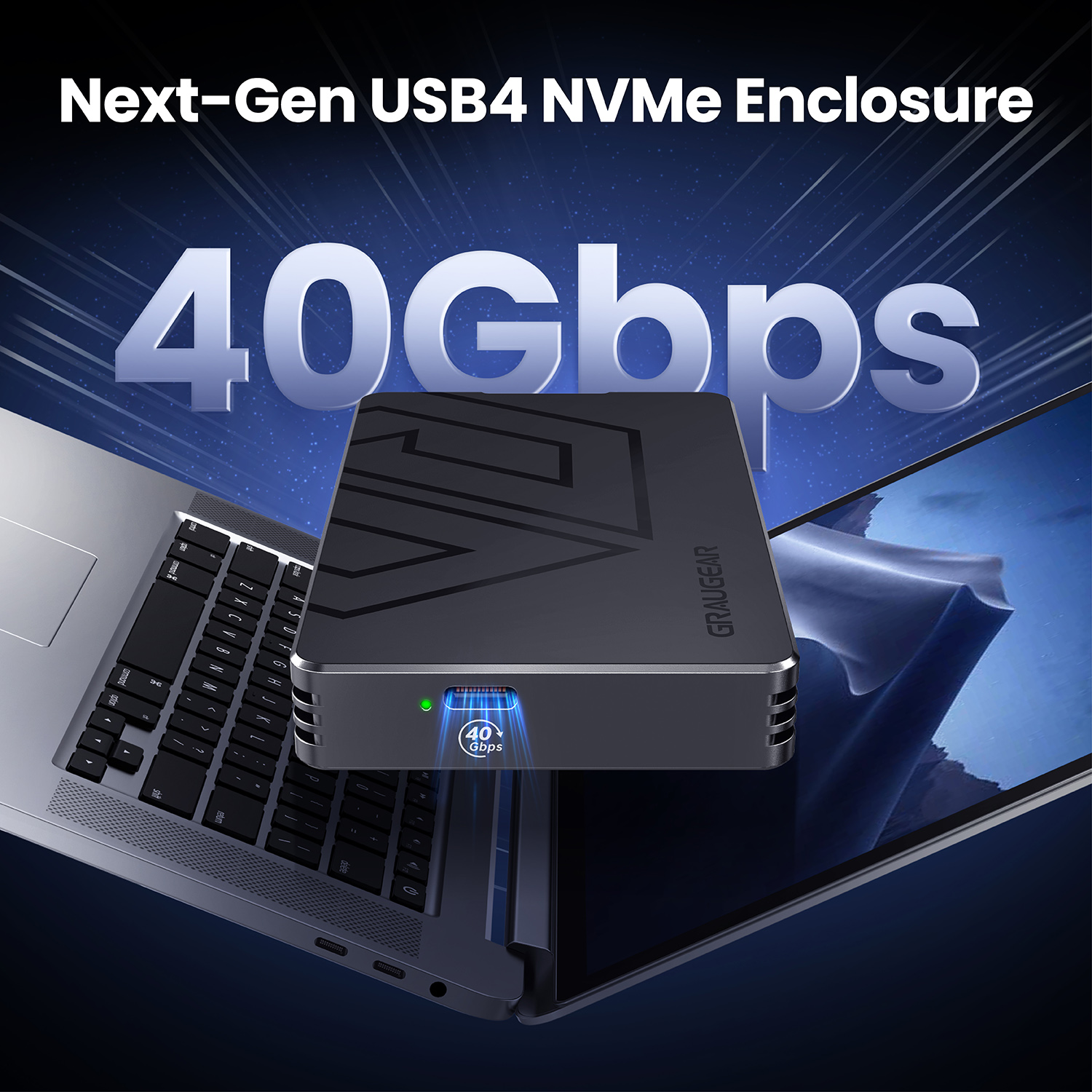 GRAUGEAR externes M.2-SSD-Gehäuse mit PCIe 4.0  USB-C Externe Gehäuse