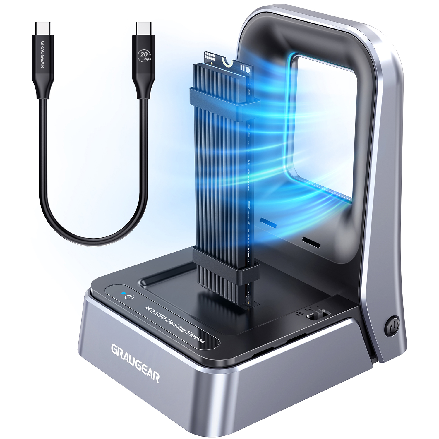 GRAUGEAR Docking Station 4.0 für M.2 NVMe/NGFF SSD USB 3.2 Dockingstation