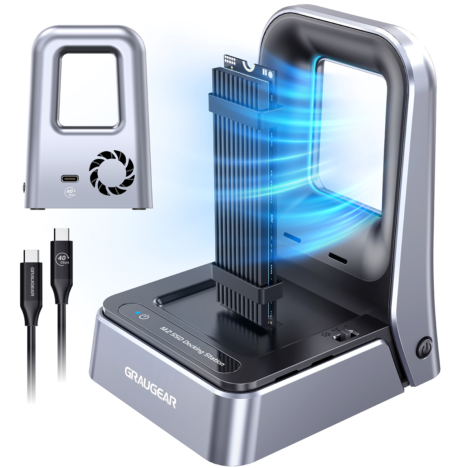 GRAUGEAR Docking Station 4.0 für M.2 PCIe Gen4x4 NVMe SSD Dockingstation