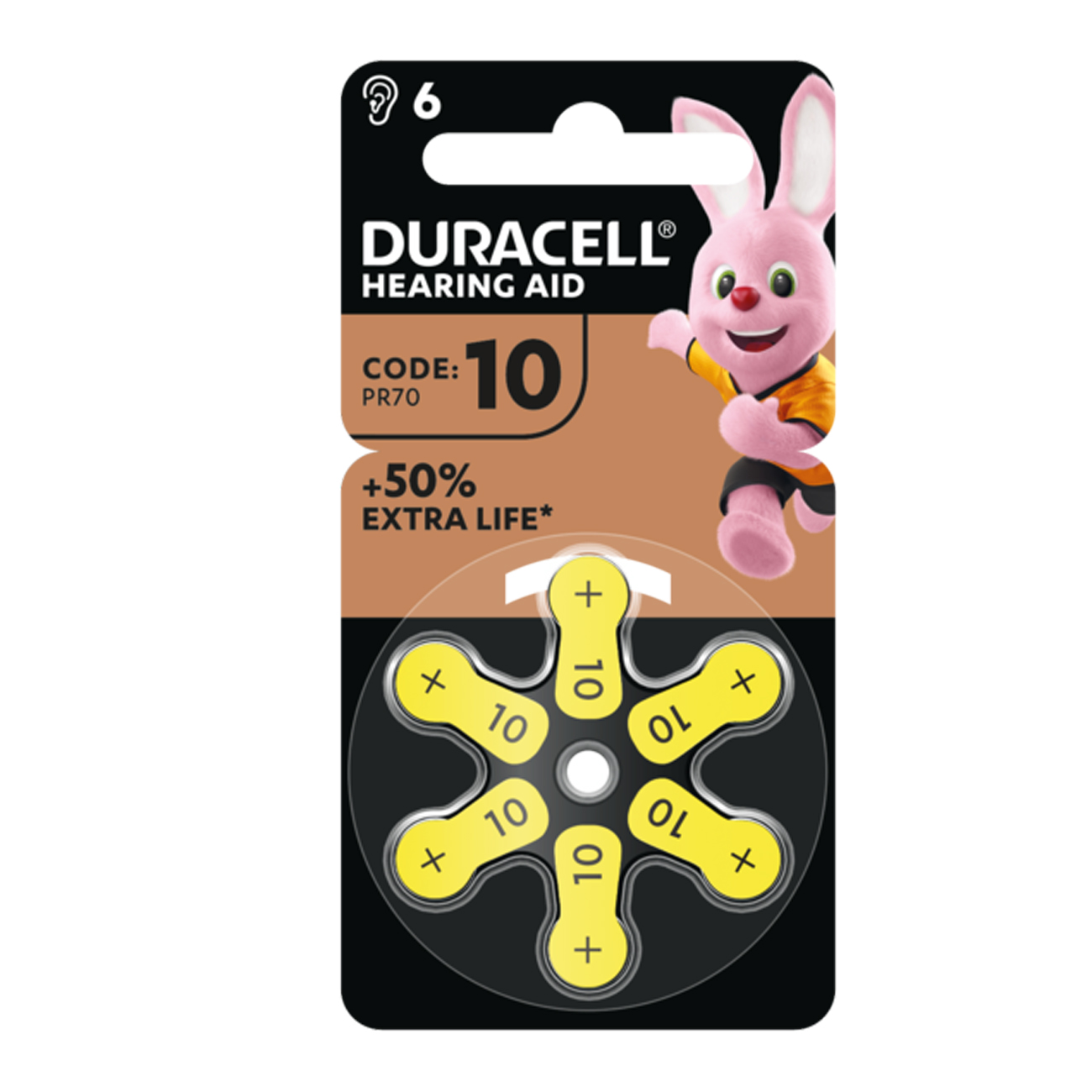 Duracell Batterie Hörgeräte EasyTab 10 (PR70) NEU 6St.