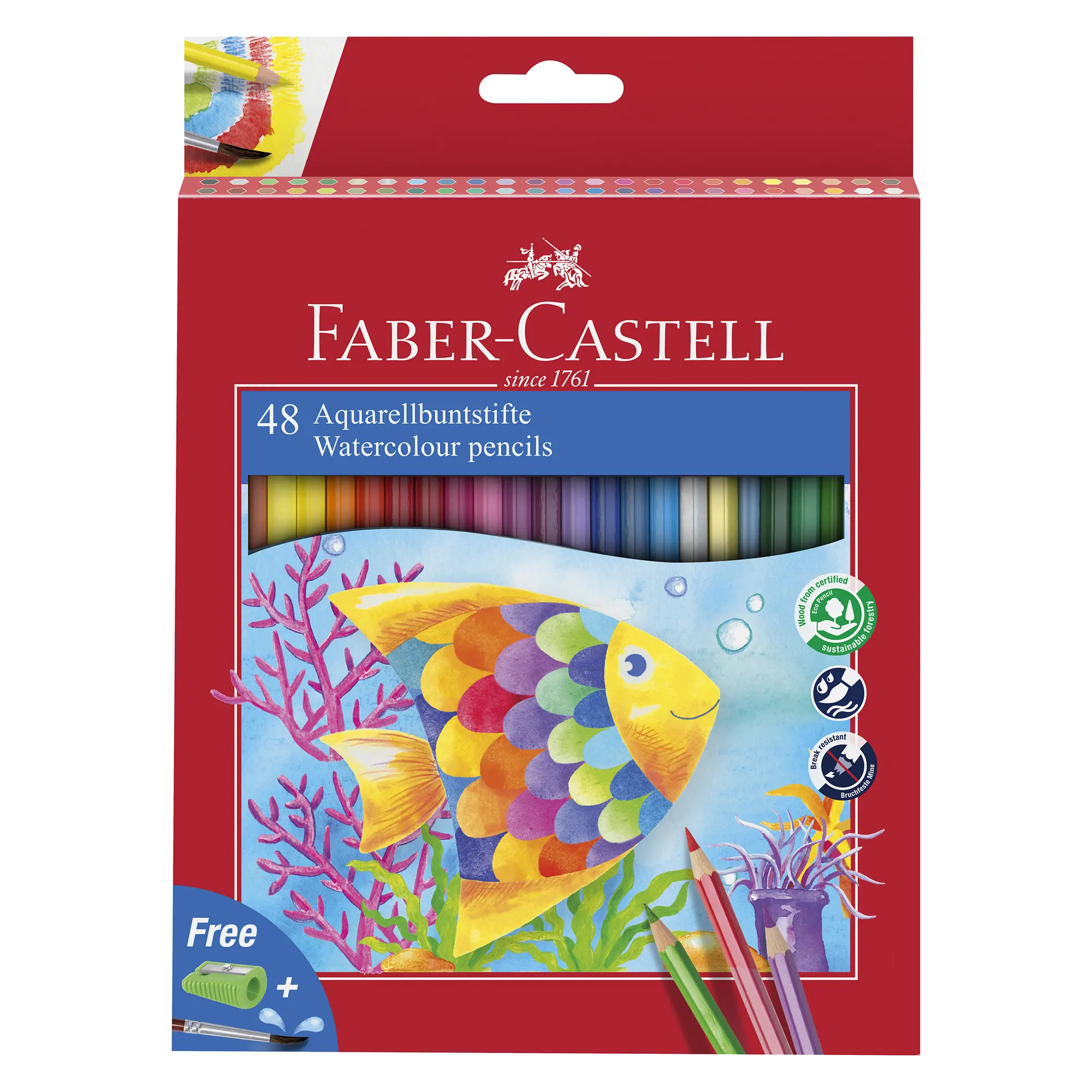 FABER-CASTELL Buntstift Kinder Aquarell 48er Kartonetui