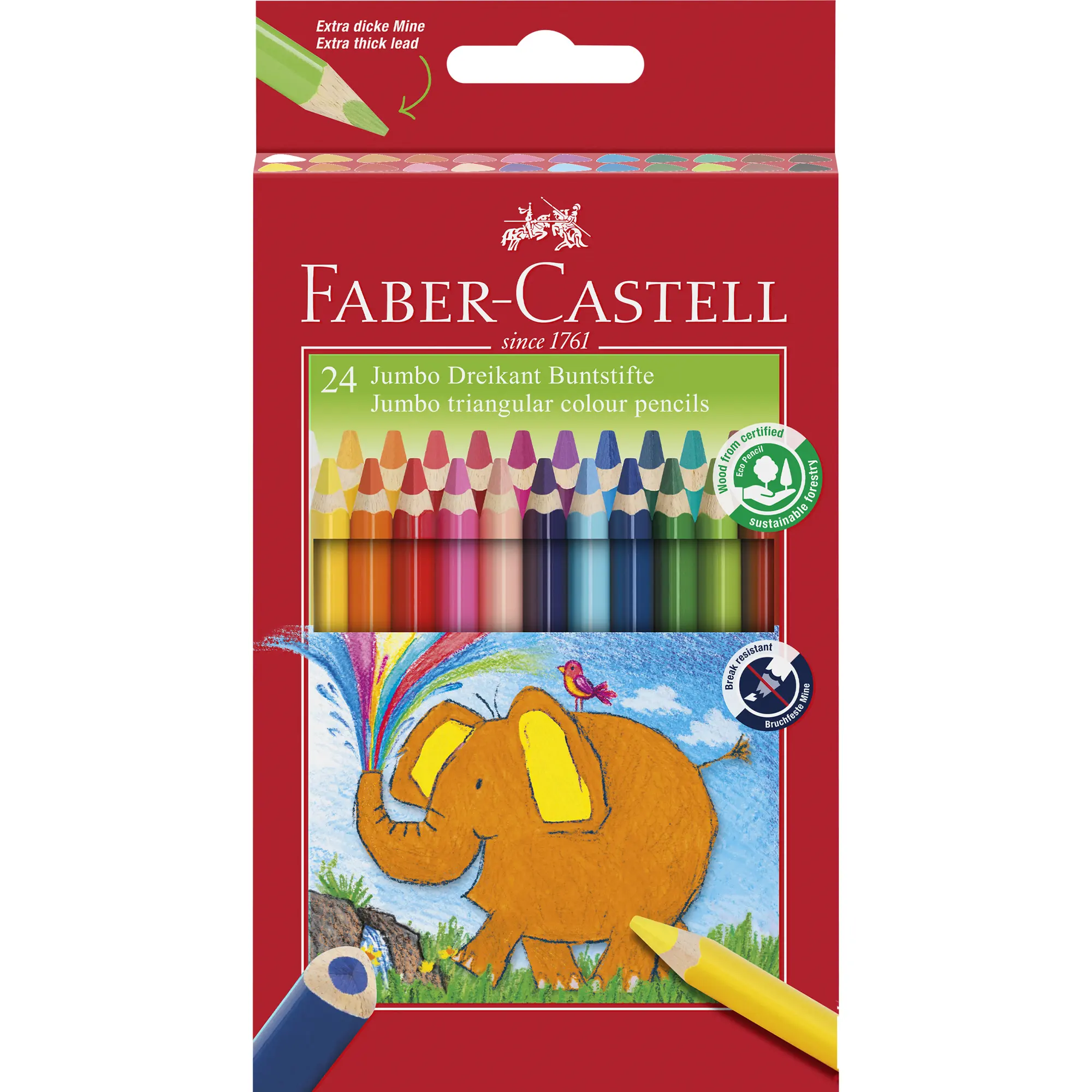 FABER-CASTELL Buntstift dreikant Jumbo 5.4mm 24er Karton