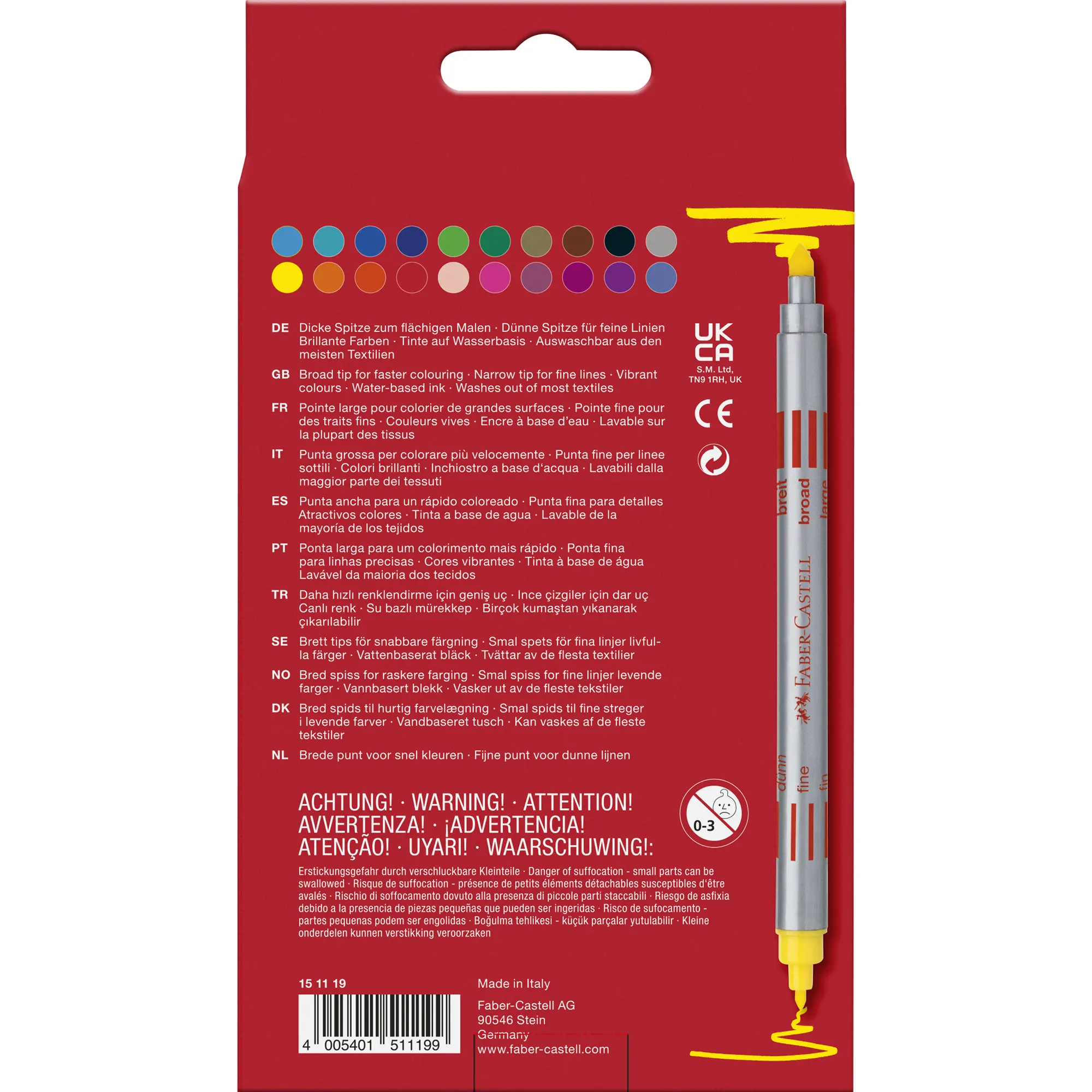 FABER-CASTELL Doppelfasermaler 20er Etui Faserschreiber