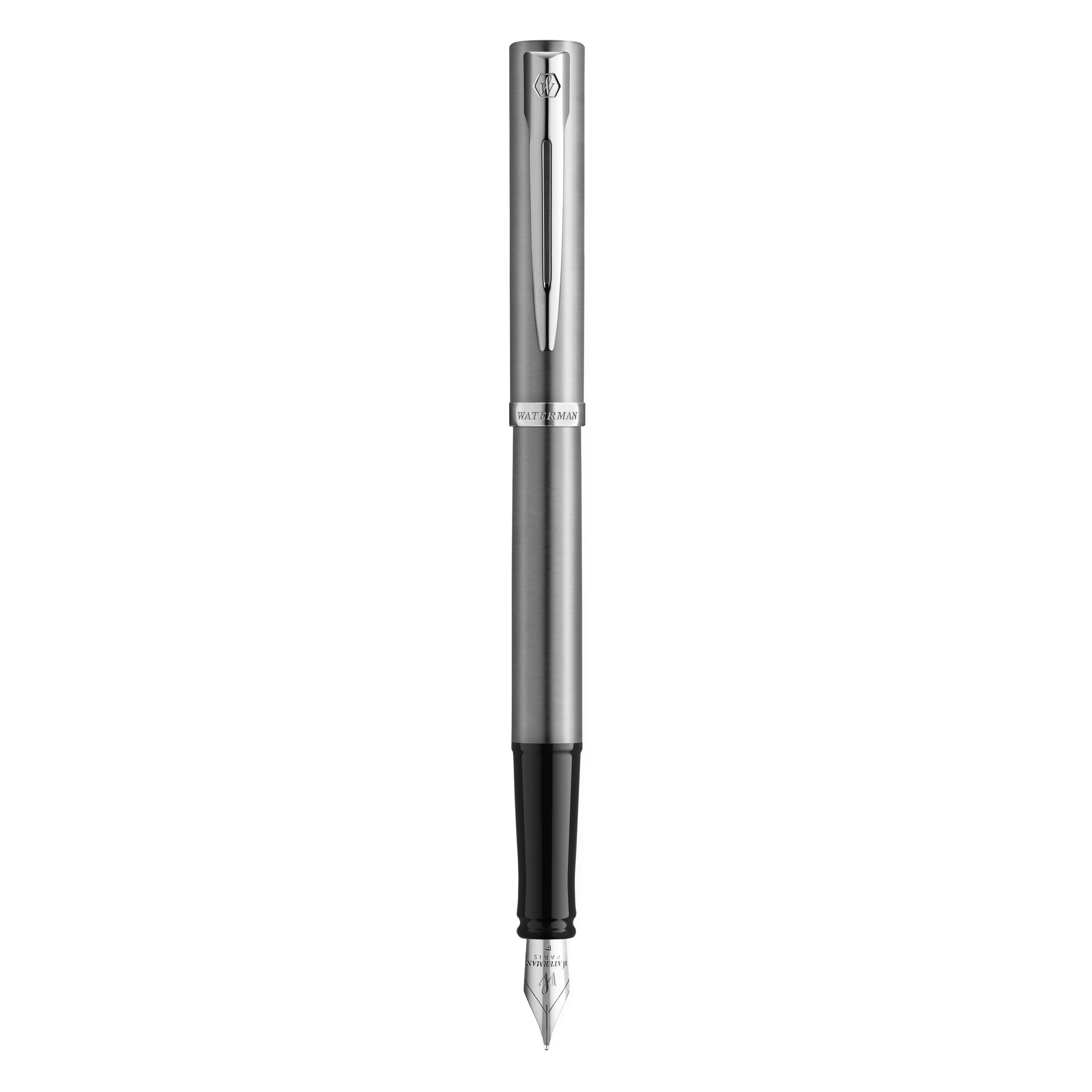 WATERMAN Füllfederhalter IMPRESSION Stainless SteelCT F Blau Geschenkbox