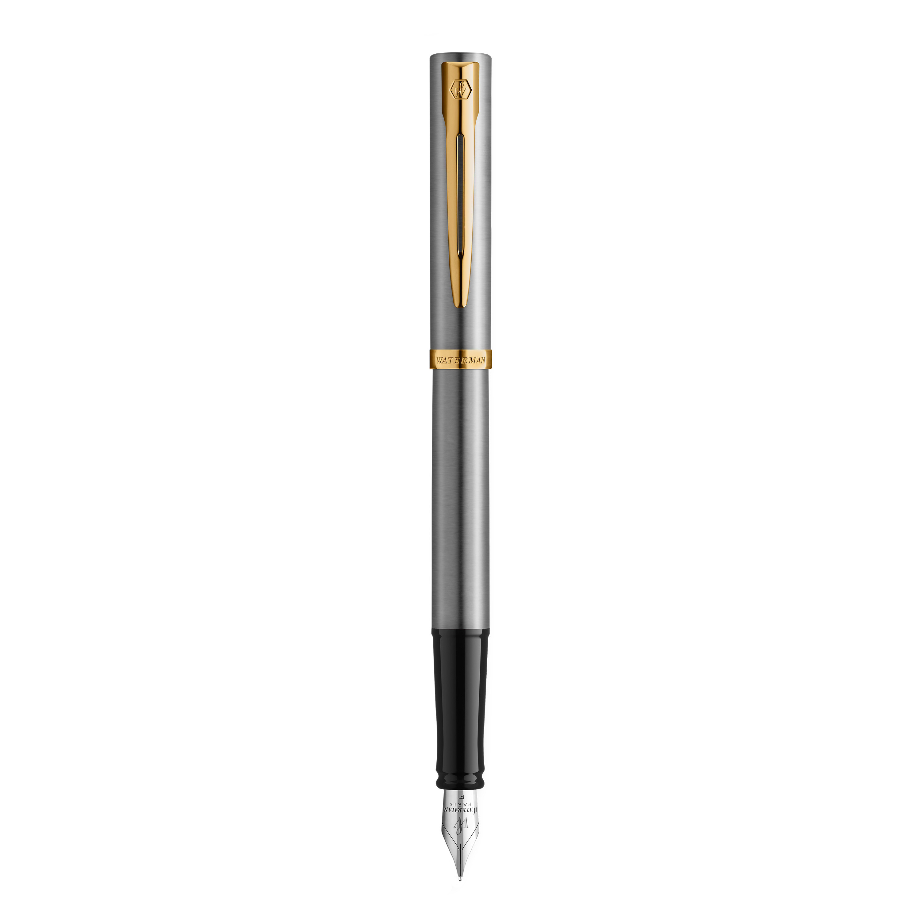 WATERMAN Füllfederhalter IMPRESSION Stainless SteelGT M Blau Geschenkbox