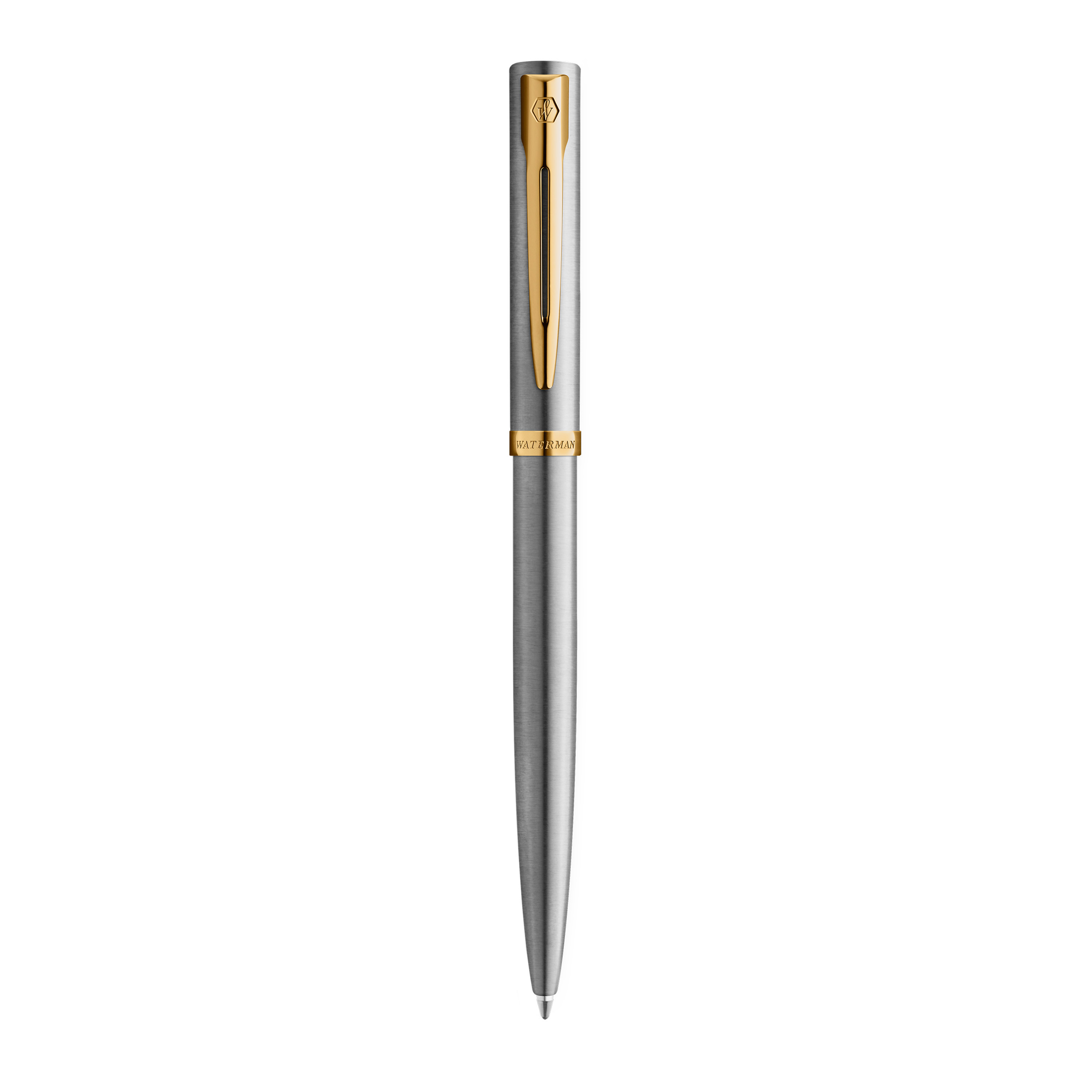 WATERMAN Kugelschreiber IMPRESSION Stainless SteelGT M Blau Geschenkbox