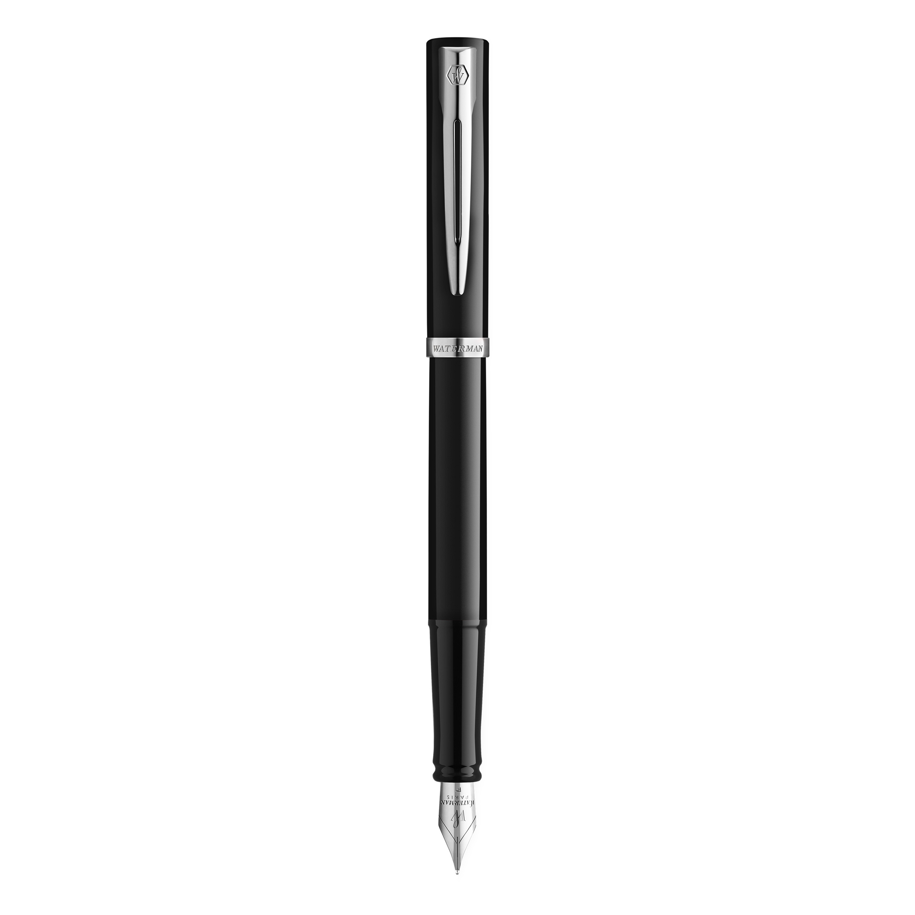 WATERMAN Füllfederhalter IMPRESSION schwarzer Lack CT M Blau Geschenkbox