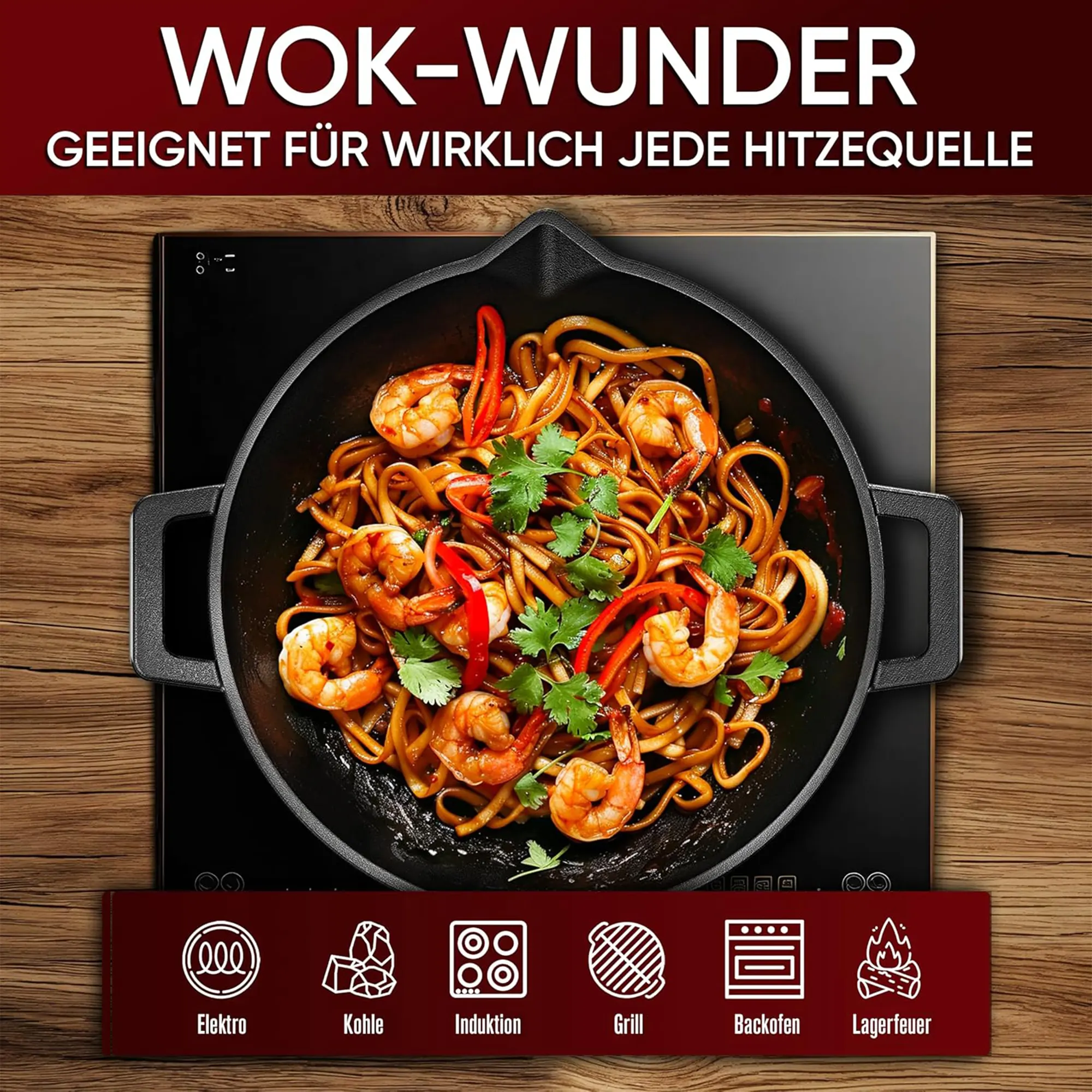 Gusskönig Eingebrannte Wokpfanne 36cm Var.2