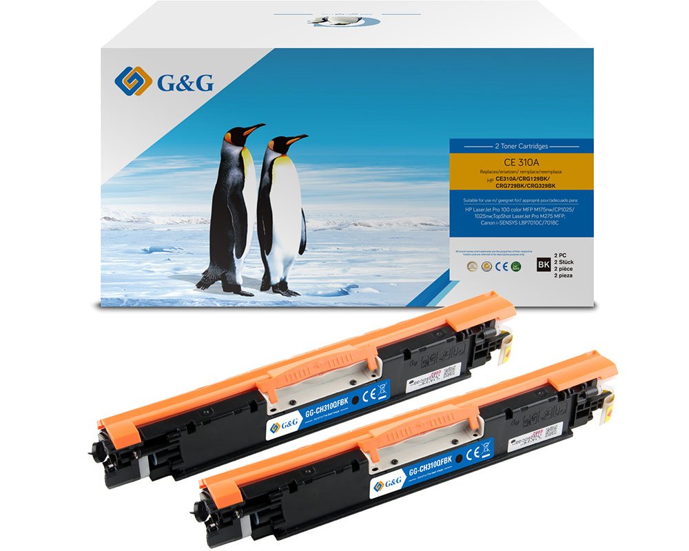 G&G Toner erstzen HP 126A/ CE310AD Canon 729BK 2 Stück Toner HP