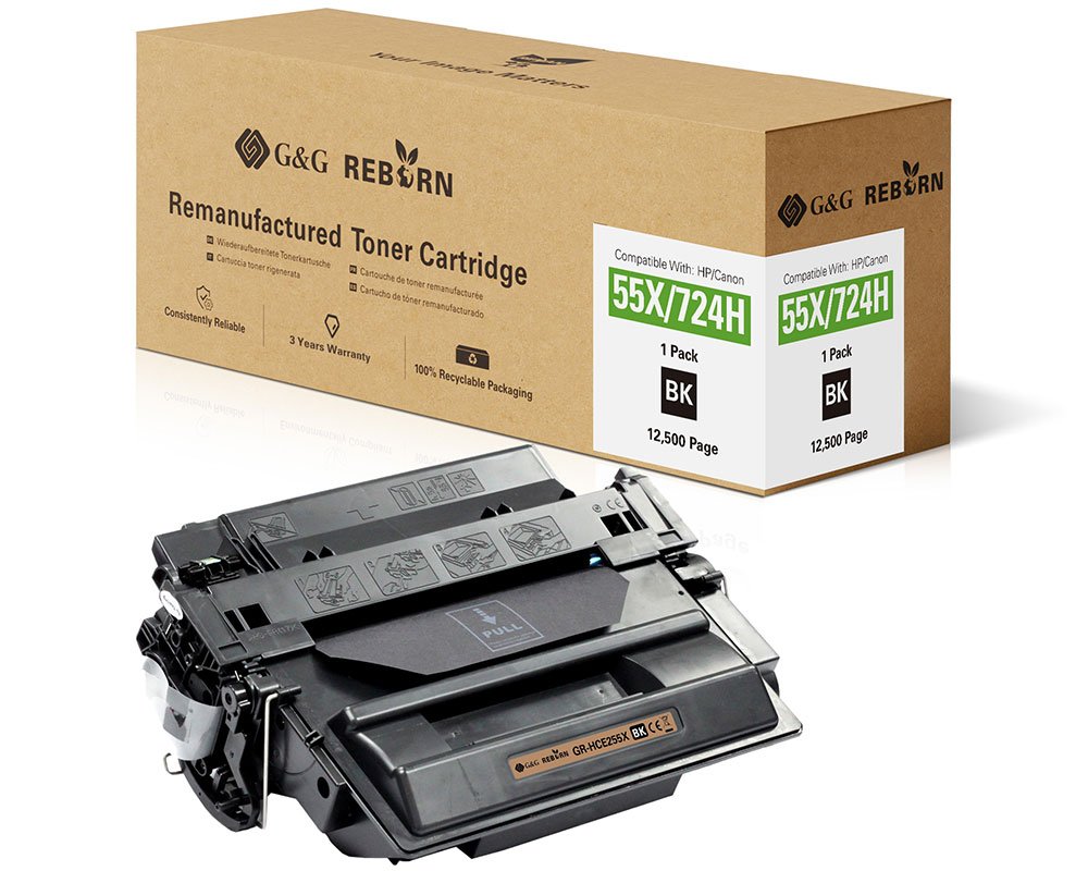 G&G Reborn-XL-Toner kompatibel mit HP 55X/ Canon 724H Toner HP