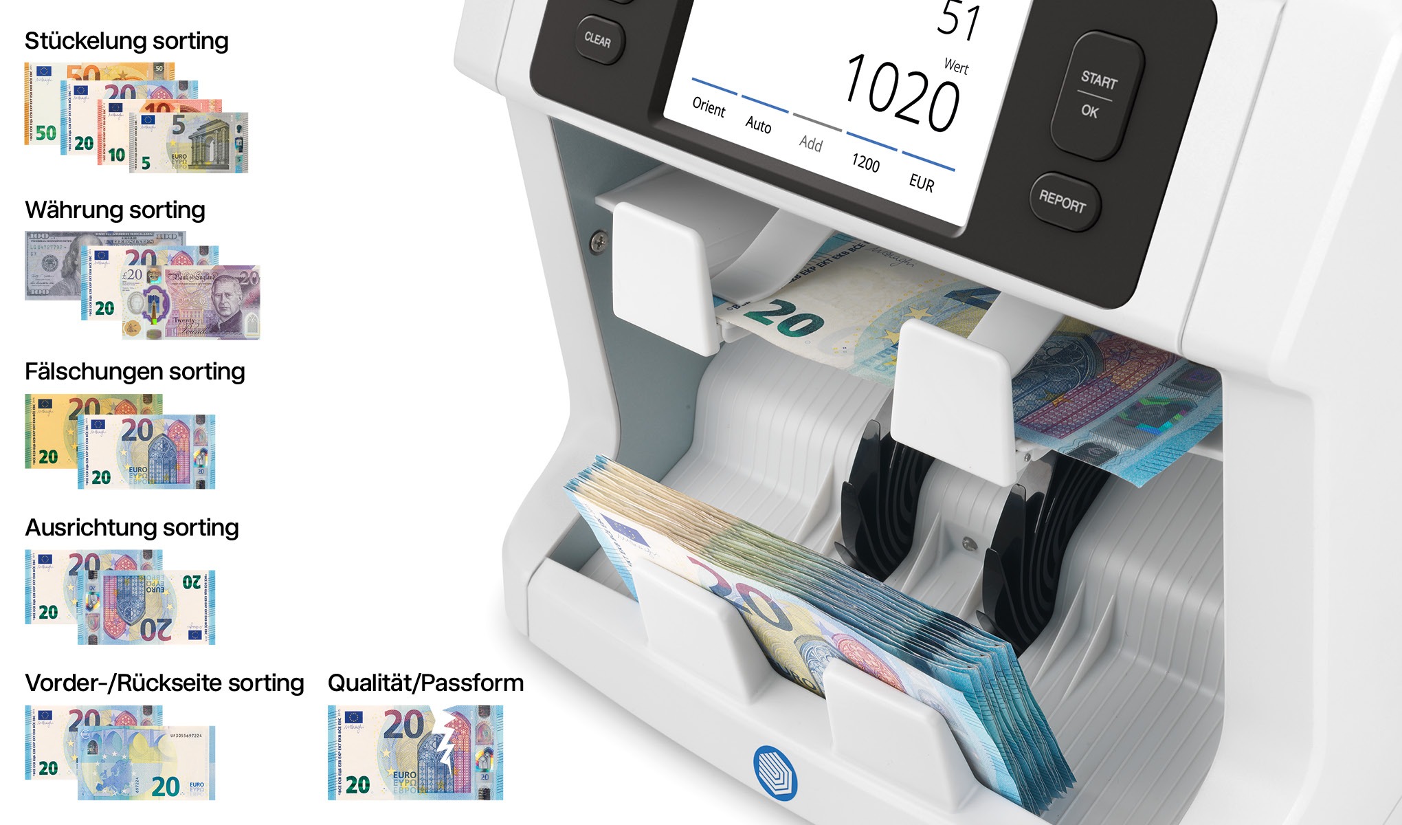 Safescan 2995-SC Banknotenzähler 2xFächer, 7-fache Prüfung Geldzähl-und Prüfgeräte