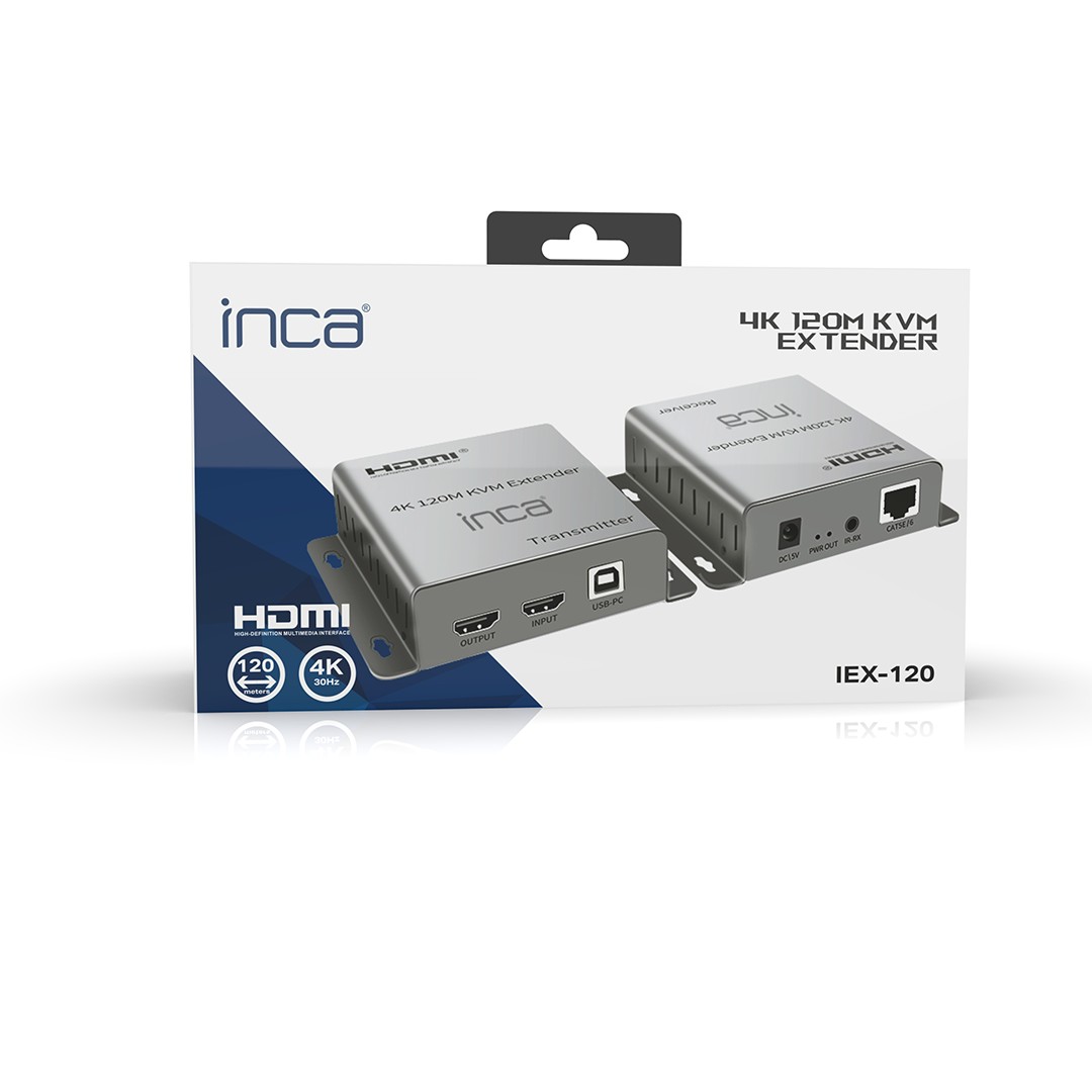 INCA KVM Extender HDTV-In/Out/Cat5e/6/USB-A 4K    60Hz    gr
