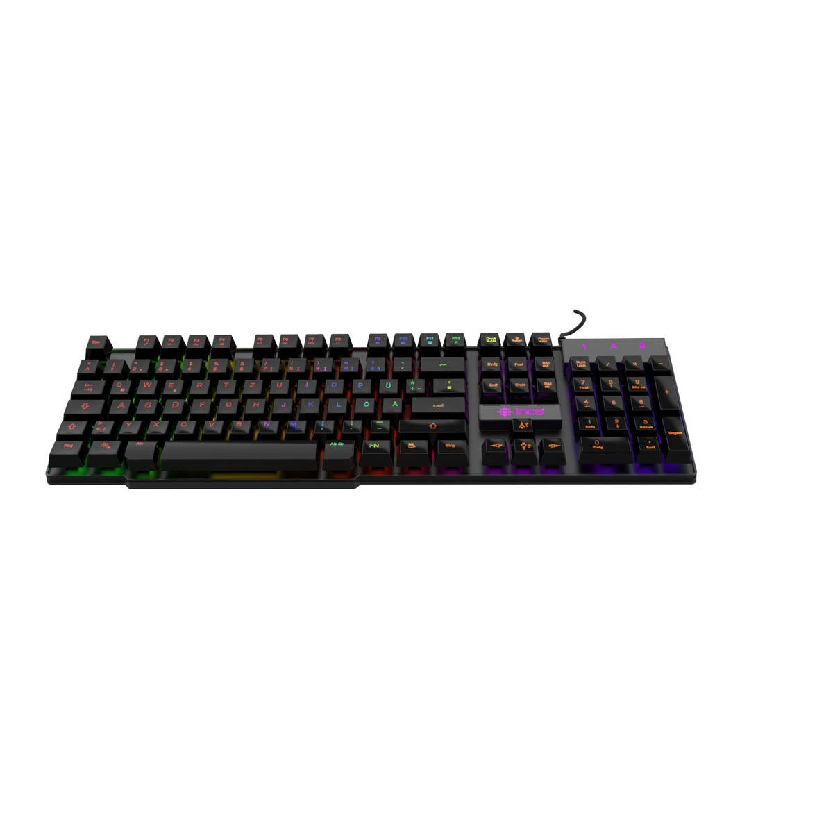 INCA Gaming Maus+Tastatur RGB/ 3200DPI/6Tasten/1.50m schwarz retail Mäuse & Tastaturen