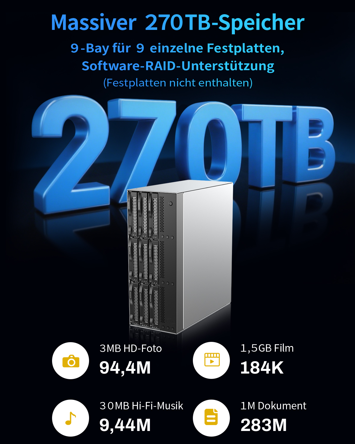 TERRAMASTER D9-320, 9bay Gehäuse, USB3.2, 10Gbps, Diskless