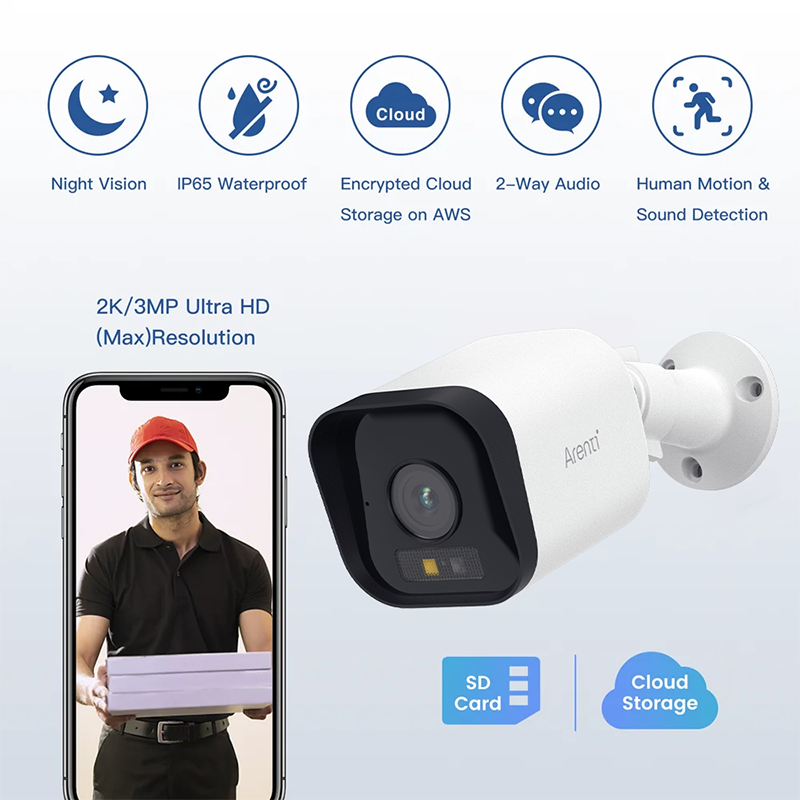 Arenti Outdoor Wi-Fi 4MP/2.5K Bullet Camera
