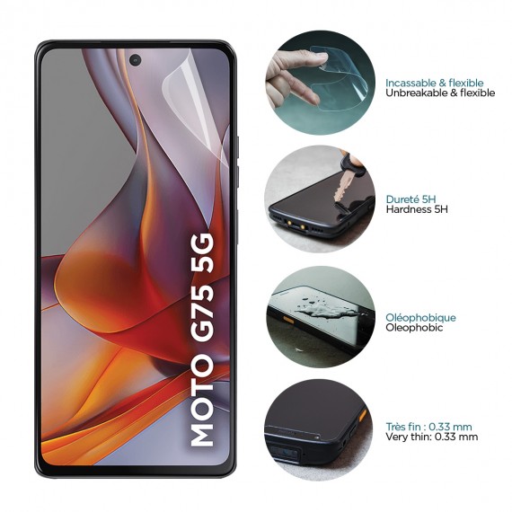Mobilis Scr. Prot. Anti-Shock Motorola Moto G75 Smartphone Zubehör