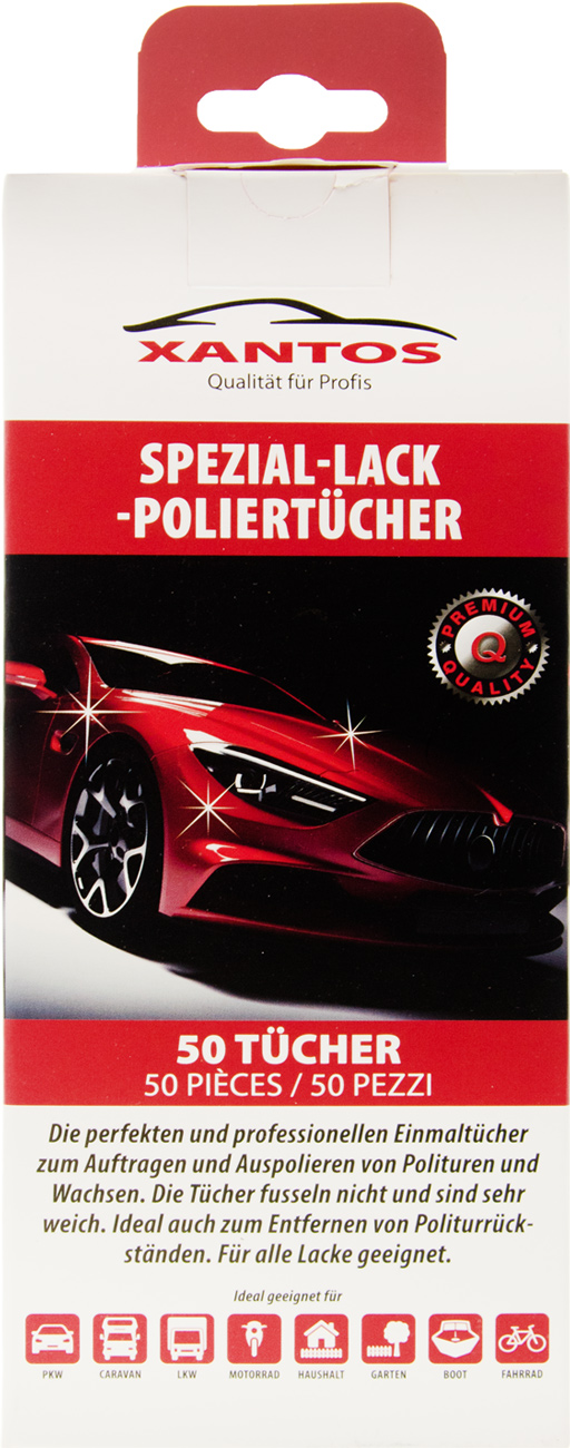 XANTOS Poliertücher 50St. weiß auf Rolle 28x20cm KFZ Zubehör