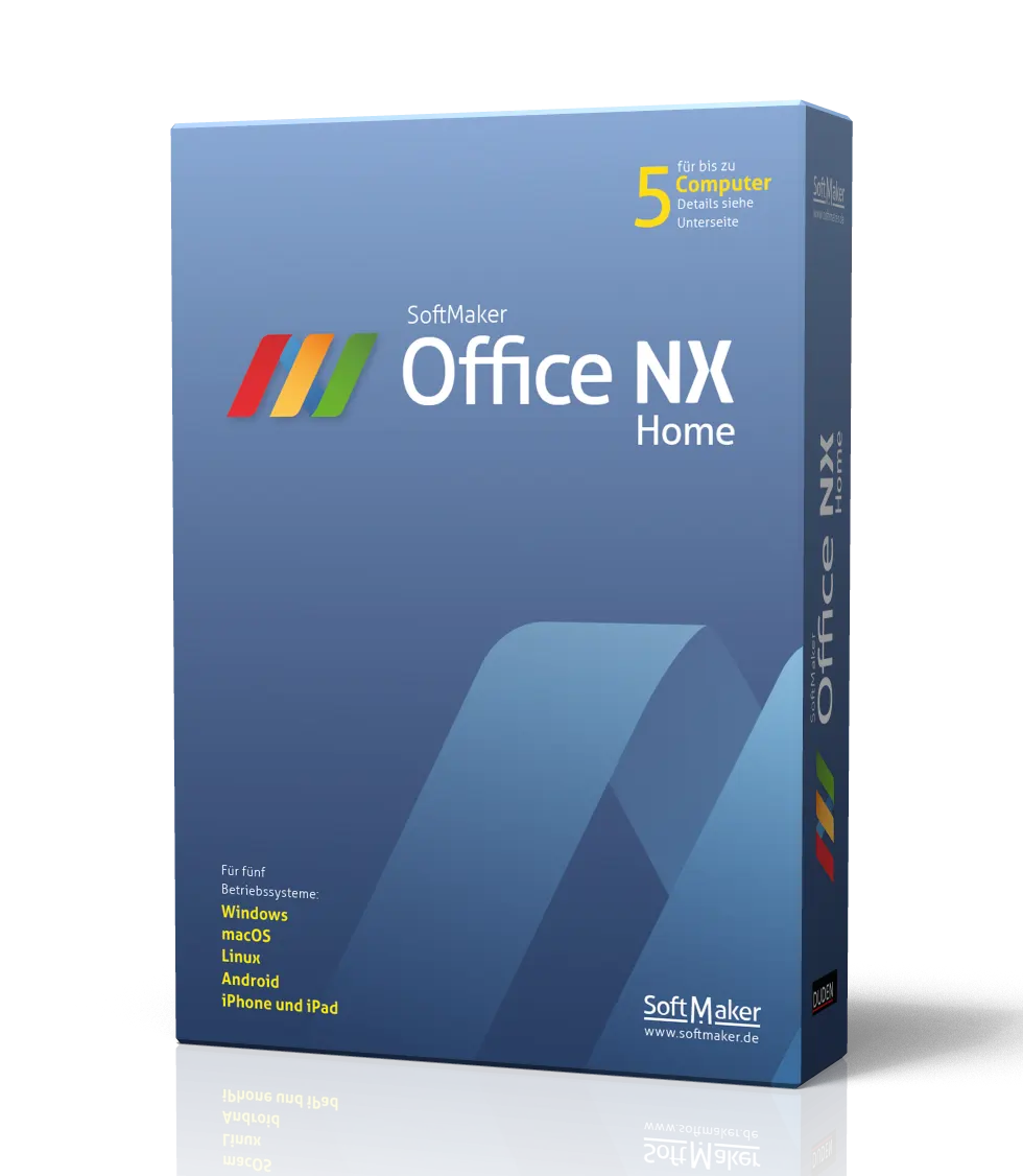 SoftMaker Office NX Home WIN/&shy;MAC 5Geräte (Code in a Box)1Jah