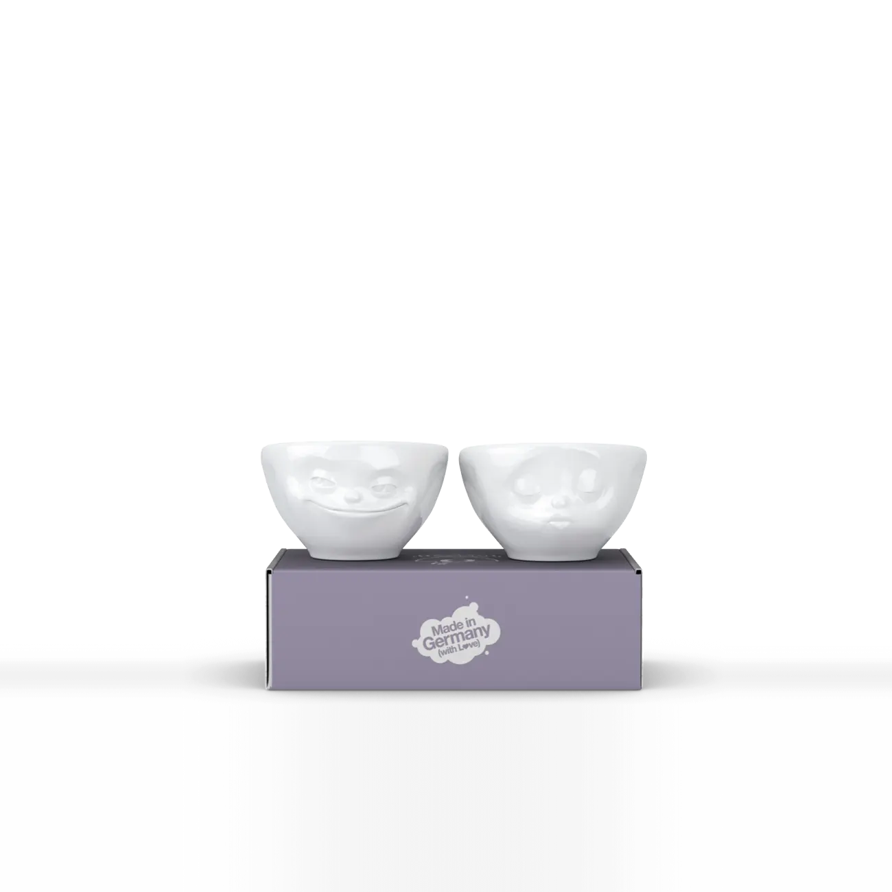 FIFTYEIGHT Schälchen-Set 100ml Grinsend & Küssend weiß