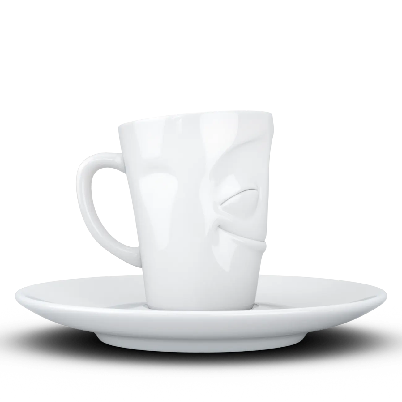 FIFTYEIGHT Espresso Mug mit Henkel 80ml - Vergnügt weiß