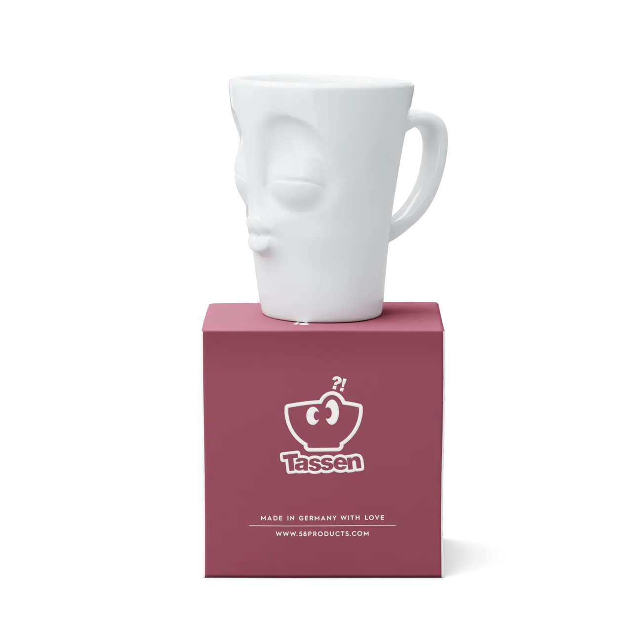 FIFTYEIGHT Henkelbecher 350ml - Küssend weiß
