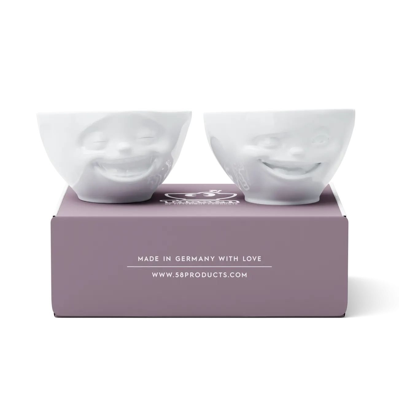 FIFTYEIGHT Schälchen-Set 200ml - Lachend & Zwinkernd weiß