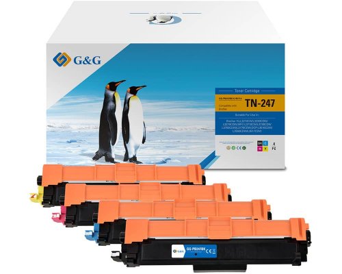 G&G Toner 4er Set für Brother TN-247 BK/C/M/Y Value Pack Toner Brother