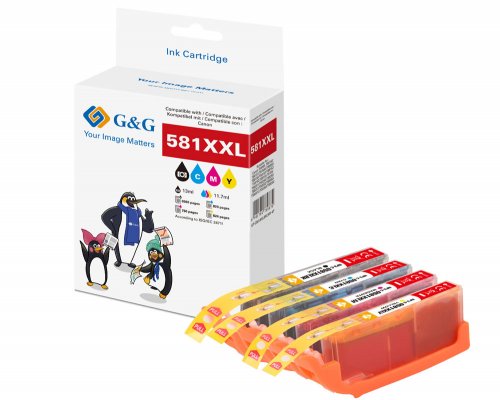 G&G XXL-Druckerpatronen 4er Set Canon CLI-581XXL BK/C/M/Y Patronen Canon