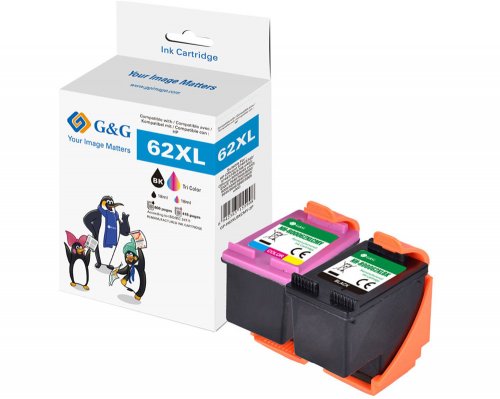G&G XL-Patrone Multipack kompatibel mit HP 62XL BK + COL Patronen HP